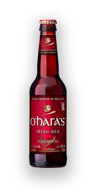 Cerveza roja irlandesa O’Hara’s Irish Red pack 24 botellas de 33 cl.