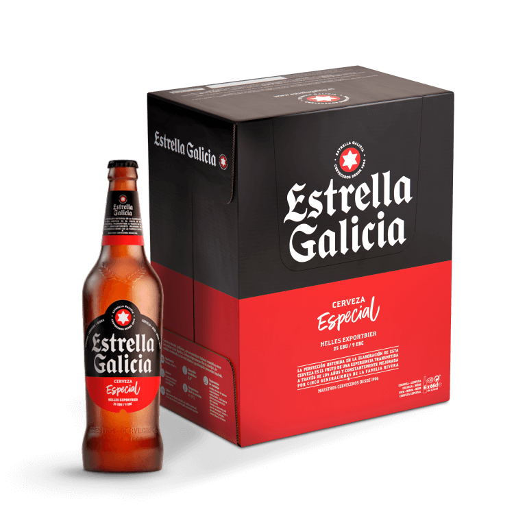 Estrella Galicia Especial, pack de 6 botellas de 66 cl