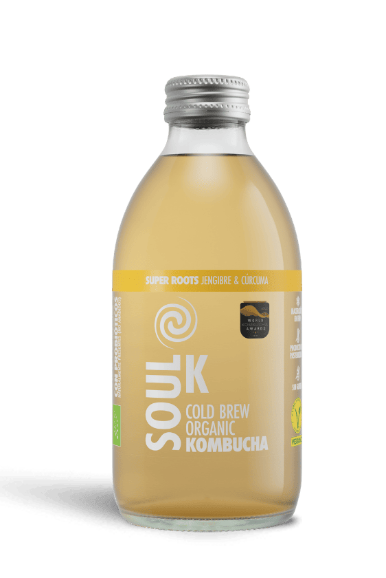 Soul K Super Roots - Jengibre y cúrcuma Bio, 6 botellas de 25 cl