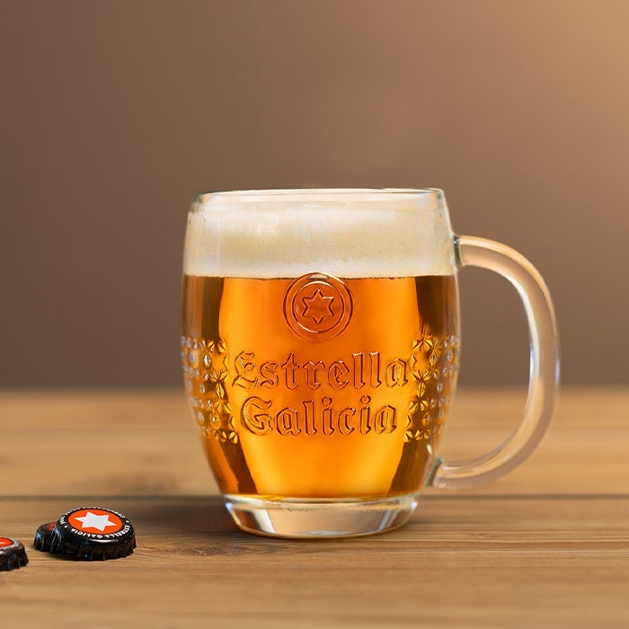 Pack 6 jarras de cristal de Estrella Galicia, 40 cl