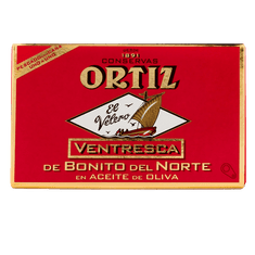 Ventresca de bonito del norte en aceite de oliva de Conservas Ortiz, 110 g