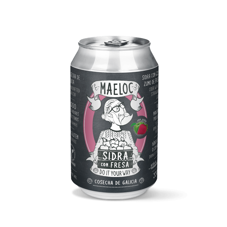 Sidra de fresa de Maeloc, pack 12 latas de 33 cl