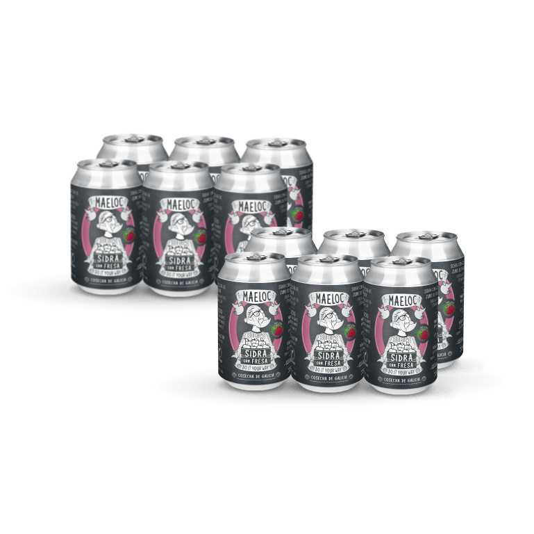 Sidra de fresa de Maeloc, pack 12 latas de 33 cl
