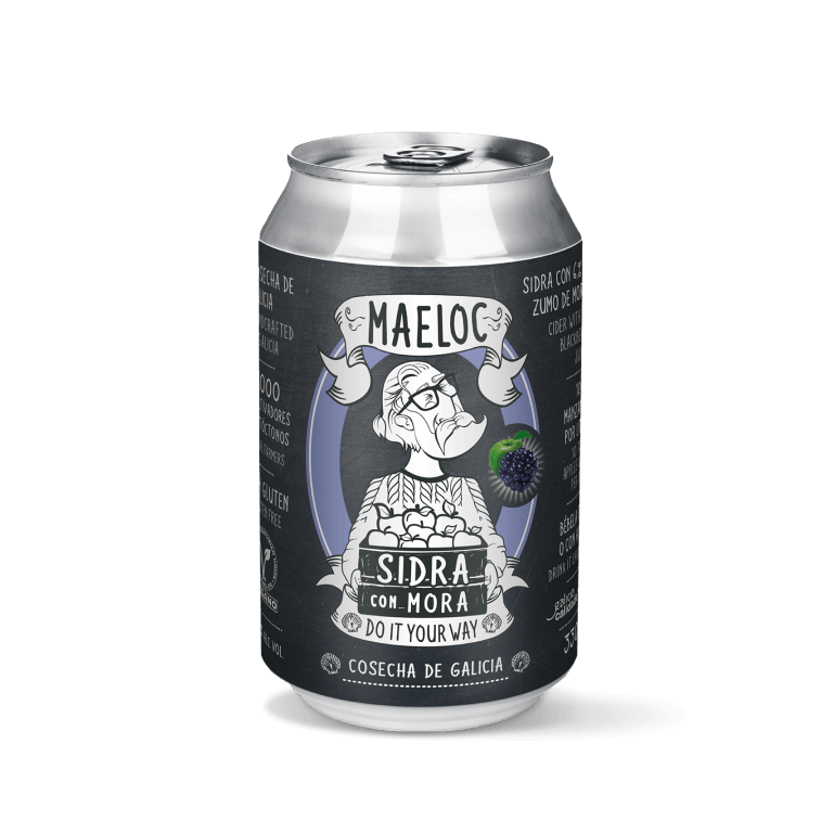 Sidra mora de Maeloc, pack 12 latas de 33 cl
