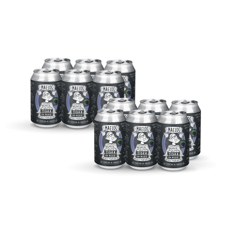 Sidra mora de Maeloc, pack 12 latas de 33 cl