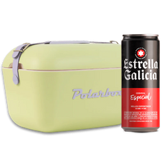 Verano Vintage: Nevera Polarbox Lima + 20 Latas Estrella Galicia Especial