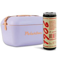 Verano Vintage: Nevera Polarbox Malva + 24 Latas 1906 Reserva Especial