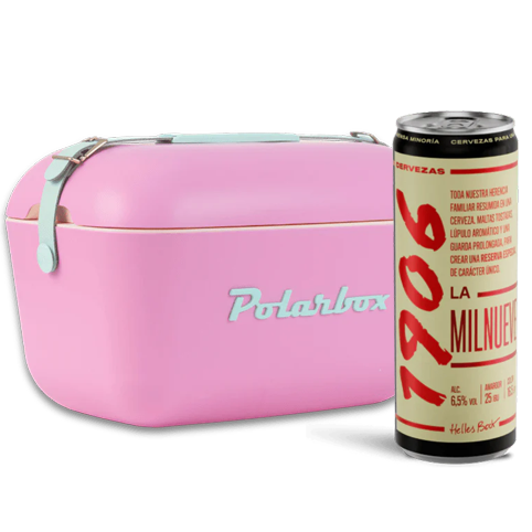 Verano Vintage: Nevera Polarbox Rosa + 24 Latas 1906 Reserva Especial