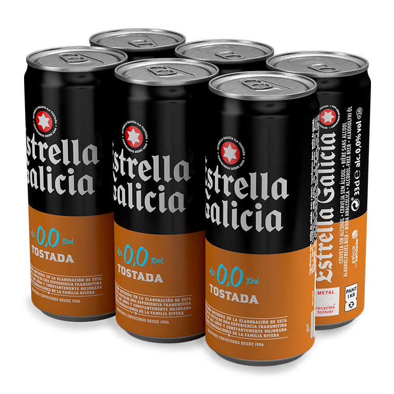 Estrella Galicia 0,0 tostada, 24 latas de 33 cl 2