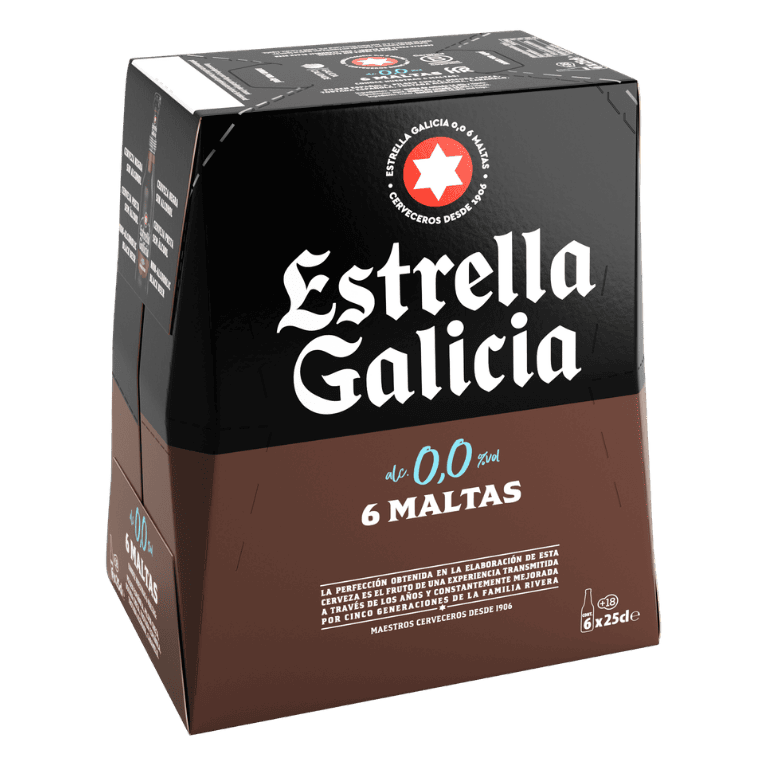 Estrella Galicia 0,0 6 Maltas, 24 botellas de 25 cl
