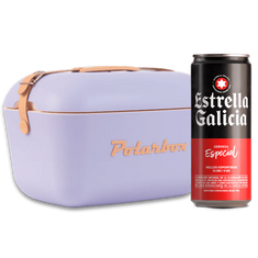 Verano Vintage: Nevera Polarbox Malva + 20 Latas Estrella Galicia Especial