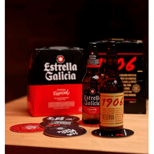 Pack regalo cervecero de Estrella Galicia y 1906