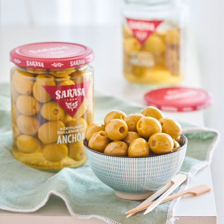 Aceitunas rellenas de anchoas de Sarasa, 440 g