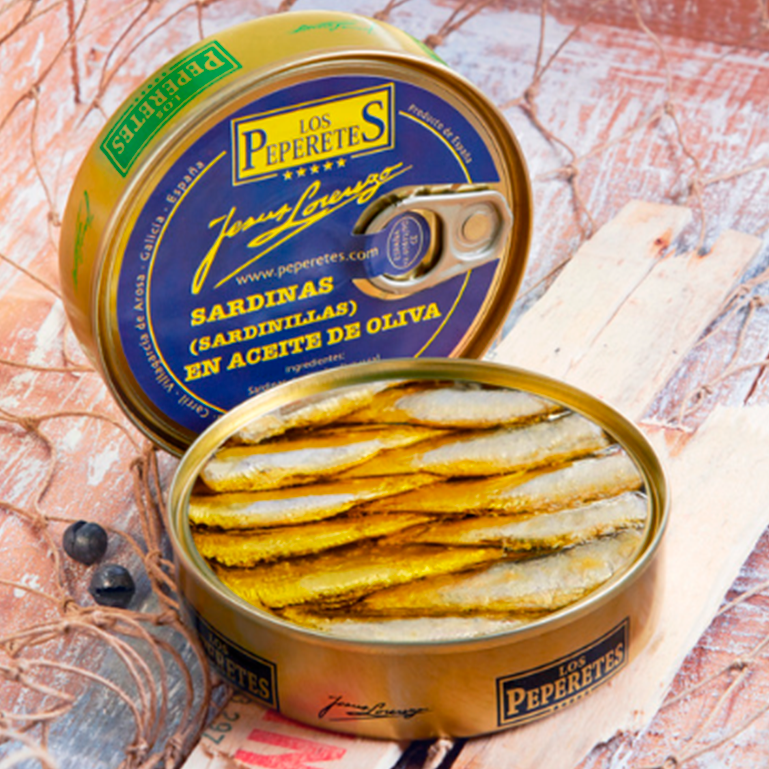 Sardinillas en aceite de oliva de Los Peperetes, lata de 120 g