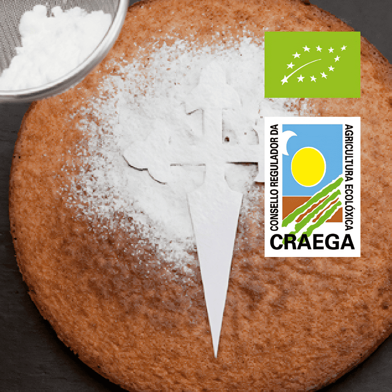 Caldo gallego de Porto-Muiños y preparado de tarta de Santiago de Porto-Muiños