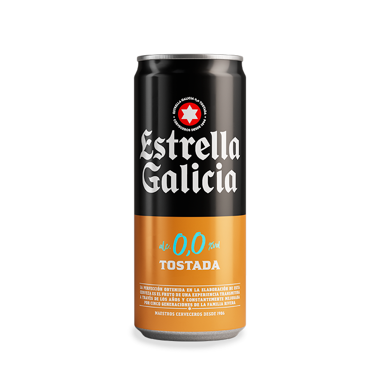 Estrella Galicia 0,0 Tostada, Frigopack de 10 latas de 33 cl