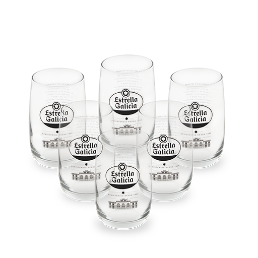 Pack 6 vasos de caña de Estrella Galicia especial, 25 cl