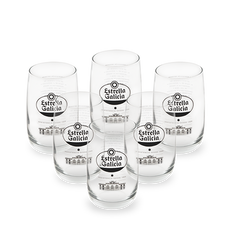 Pack 6 vasos de caña de Estrella Galicia especial, 25 cl